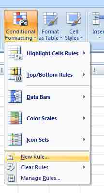 Excel new rule