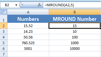 Excel MROUND