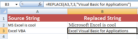 Excel REPLACE