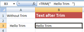 Excel TRIM