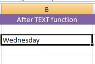 TEXT day name