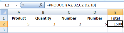 multiply PRODUCT cell