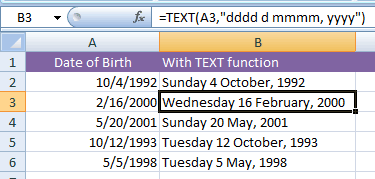 format date TEXT
