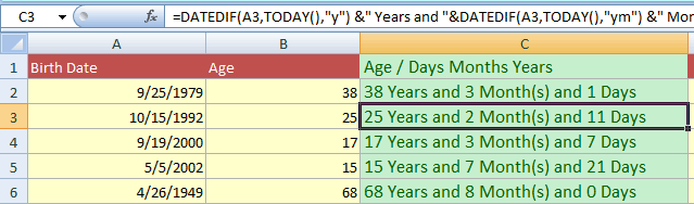 format date difference