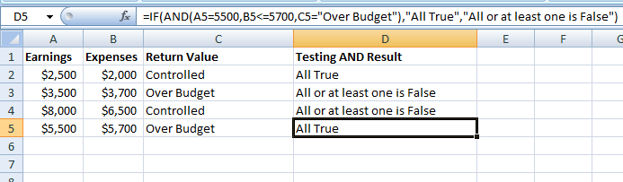 IF AND Excel Functions