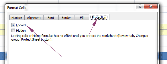 Excel protect locked