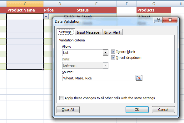 Excel data source 2
