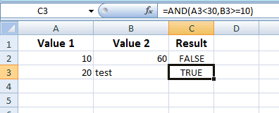 Excel AND text
