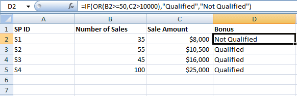 Excel OR IF