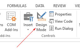 Excel-design-mode-unse