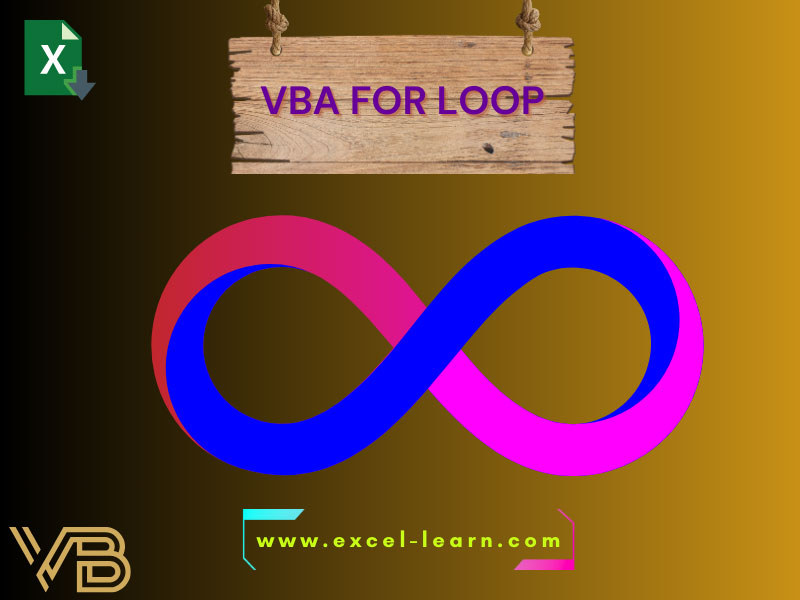 VBA For Loop Tutorial art illustrations with VB and Excel Logos